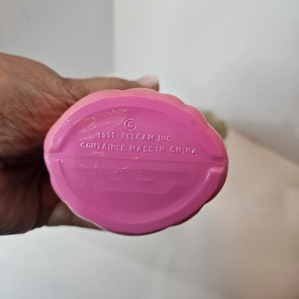 VTG Belcam Bubble Bath Soap Bottle Doll Body Pink Dress Blonde Empty Collectable